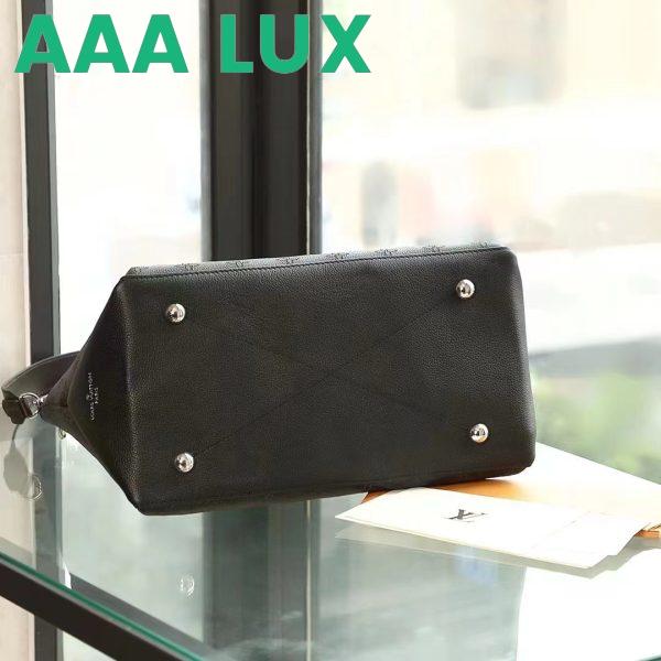 Replica Louis Vuitton LV Women Beaubourg Hobo MM Bag Black Mahina Perforated Calf Leather 5