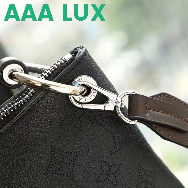 Replica Louis Vuitton LV Women Beaubourg Hobo MM Bag Black Mahina Perforated Calf Leather 8