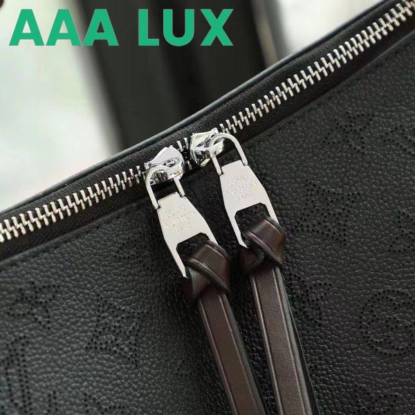 Replica Louis Vuitton LV Women Beaubourg Hobo MM Bag Black Mahina Perforated Calf Leather 9