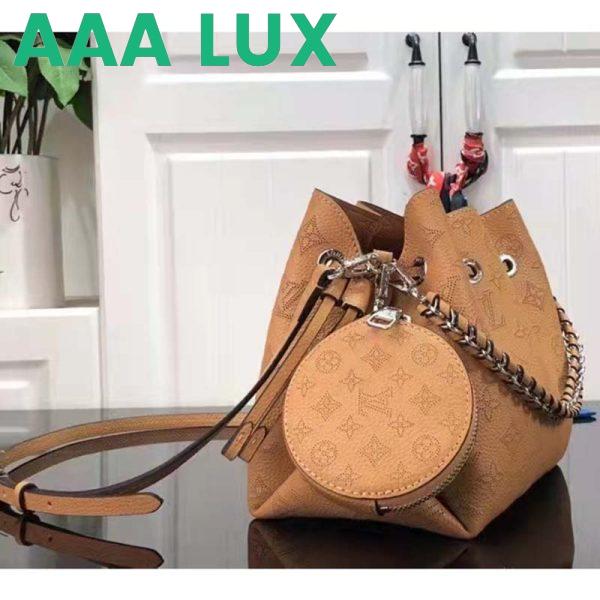 Replica Louis Vuitton LV Women Bella Bucket Bag Mahina Arizona Brown Calfskin Calf Monogram 5