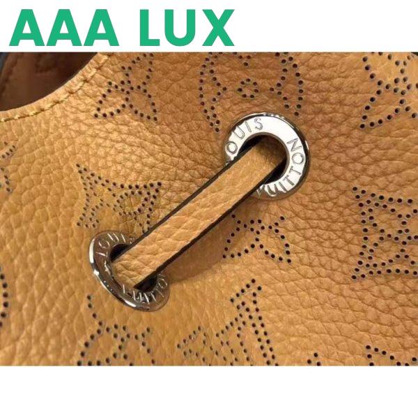 Replica Louis Vuitton LV Women Bella Bucket Bag Mahina Arizona Brown Calfskin Calf Monogram 9
