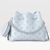 Replica Louis Vuitton LV Women Bella Bucket Bag White Mahina Perforated Calf Leather 13