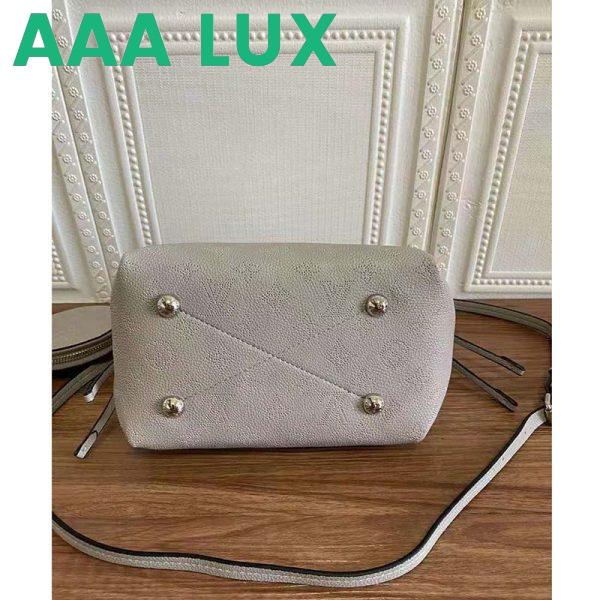 Replica Louis Vuitton LV Women Bella Bucket Bag White Mahina Perforated Calf Leather 8