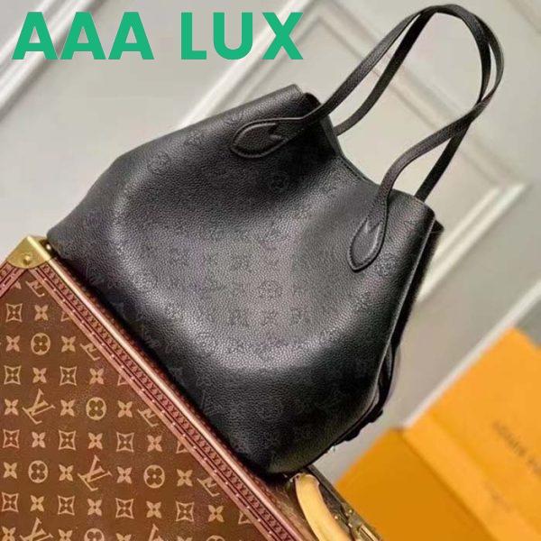 Replica Louis Vuitton LV Women Blossom MM Tote Bag Black Mahina Perforated Calfskin Leather 4