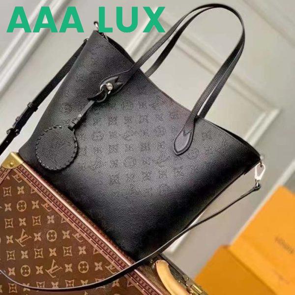 Replica Louis Vuitton LV Women Blossom MM Tote Bag Black Mahina Perforated Calfskin Leather 6