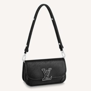 Replica Louis Vuitton LV Women Buci Crossbody Black Epi Grained Smooth Cowhide Leather