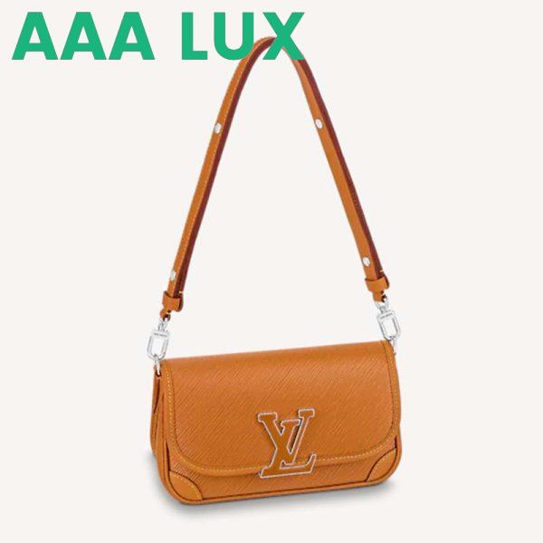 Replica Louis Vuitton LV Women Buci Crossbody Brown Epi Grained Smooth Cowhide Leather