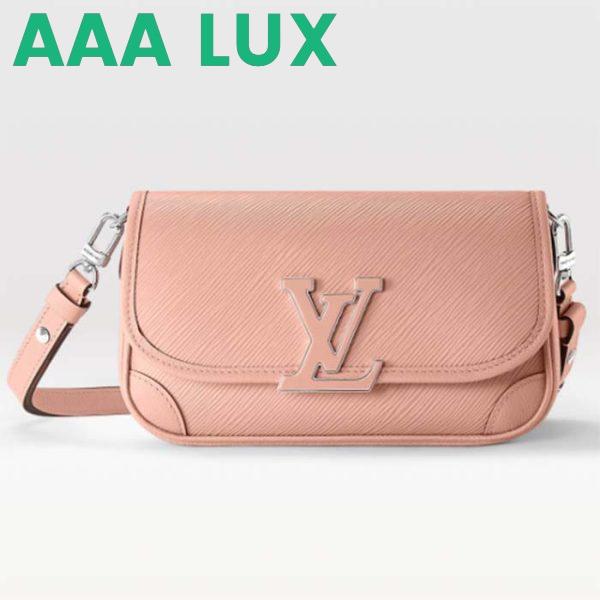 Replica Louis Vuitton LV Women Buci Crossbody Light Pink Epi Grained Smooth Cowhide Leather