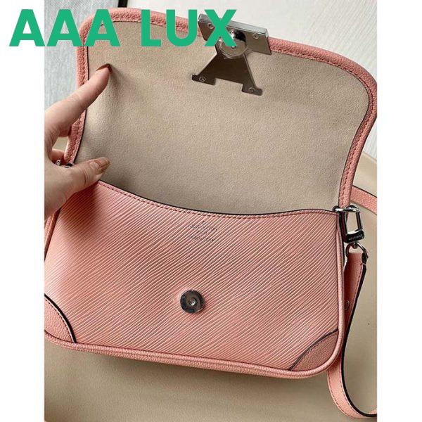 Replica Louis Vuitton LV Women Buci Crossbody Light Pink Epi Grained Smooth Cowhide Leather 7