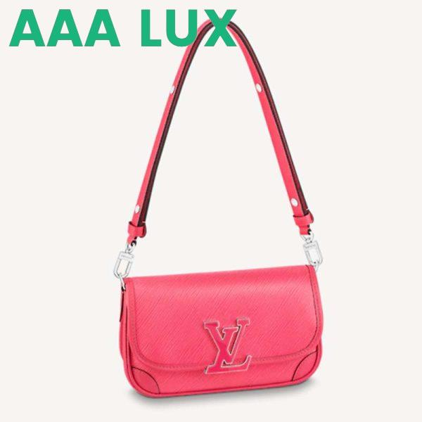 Replica Louis Vuitton LV Women Buci Crossbody Pink Epi Grained Smooth Cowhide Leather