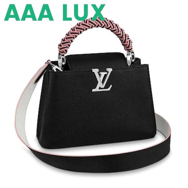 Replica Louis Vuitton LV Women Capucines BB Black Taurillon Leather 2