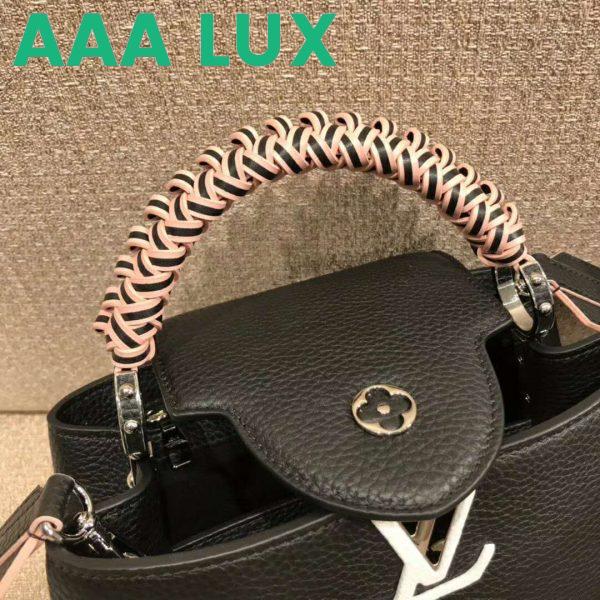 Replica Louis Vuitton LV Women Capucines BB Black Taurillon Leather 10