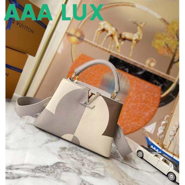 Replica Louis Vuitton LV Women Capucines BB Gray Crème Taurillon Cowhide Leather 3