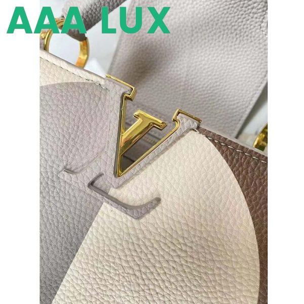 Replica Louis Vuitton LV Women Capucines BB Gray Crème Taurillon Cowhide Leather 9