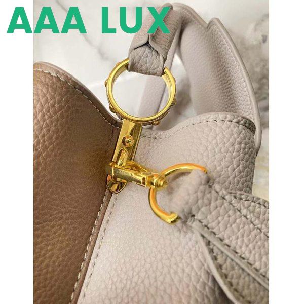 Replica Louis Vuitton LV Women Capucines BB Gray Crème Taurillon Cowhide Leather 10