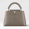 Replica Louis Vuitton LV Women Capucines BB Hand Bag Etain Metallic Gray Taurillon Leather