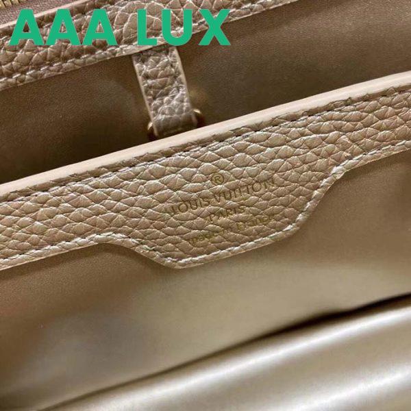 Replica Louis Vuitton LV Women Capucines BB Hand Bag Etain Metallic Gray Taurillon Leather 11
