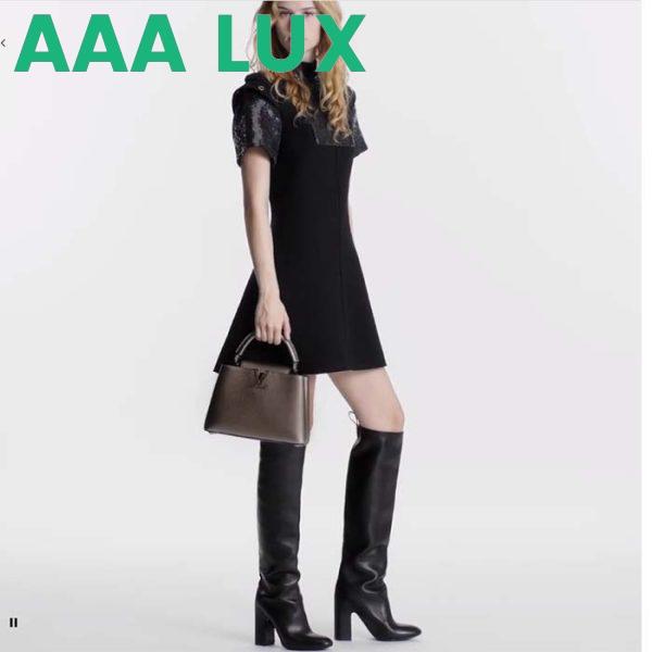 Replica Louis Vuitton LV Women Capucines BB Hand Bag Etain Metallic Gray Taurillon Leather 13