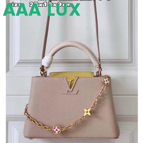 Replica Louis Vuitton LV Women Capucines BB Handbag Beige Pink Taurillon Leather 3