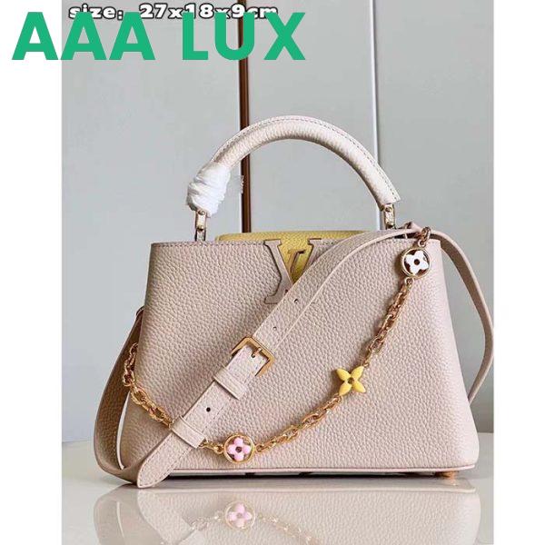 Replica Louis Vuitton LV Women Capucines BB Handbag Beige Pink Taurillon Leather 4