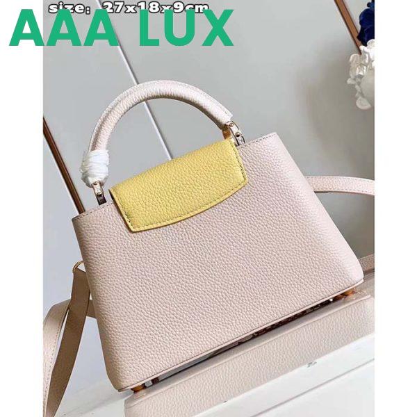Replica Louis Vuitton LV Women Capucines BB Handbag Beige Pink Taurillon Leather 6