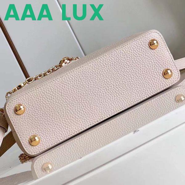 Replica Louis Vuitton LV Women Capucines BB Handbag Beige Pink Taurillon Leather 8