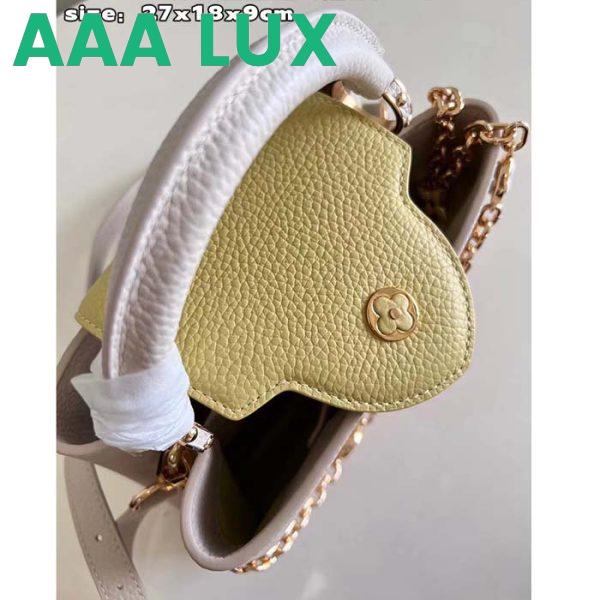 Replica Louis Vuitton LV Women Capucines BB Handbag Beige Pink Taurillon Leather 9