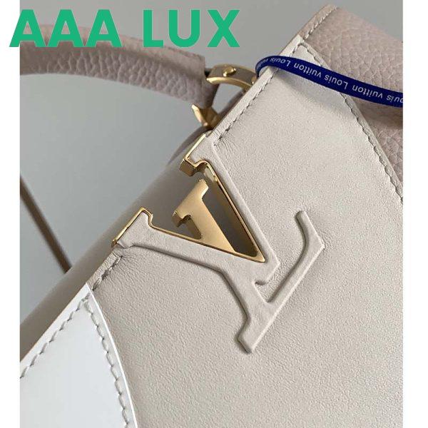 Replica Louis Vuitton LV Women Capucines BB Handbag Beige Taurillon Patent Leather Smooth Calfskin 13