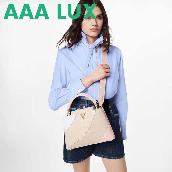 Replica Louis Vuitton LV Women Capucines BB Handbag Beige Taurillon Patent Leather Smooth Calfskin 19