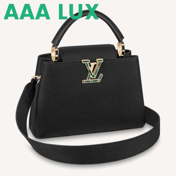 Replica Louis Vuitton LV Women Capucines BB Handbag Black Taurillon Cowhide Leather 2