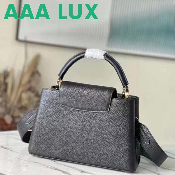 Replica Louis Vuitton LV Women Capucines BB Handbag Black Taurillon Cowhide Leather 4