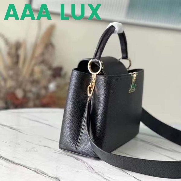 Replica Louis Vuitton LV Women Capucines BB Handbag Black Taurillon Cowhide Leather 5