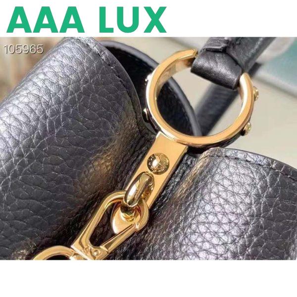 Replica Louis Vuitton LV Women Capucines BB Handbag Black Taurillon Cowhide Leather 10