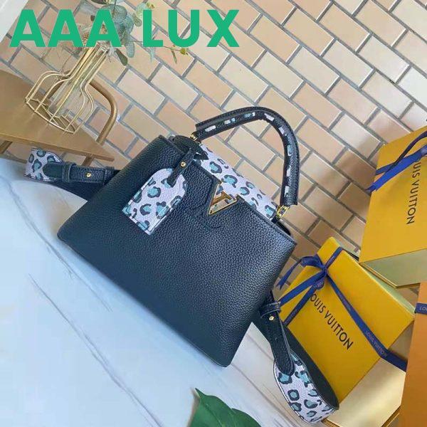 Replica Louis Vuitton LV Women Capucines BB Handbag Black Taurillon Leather 3