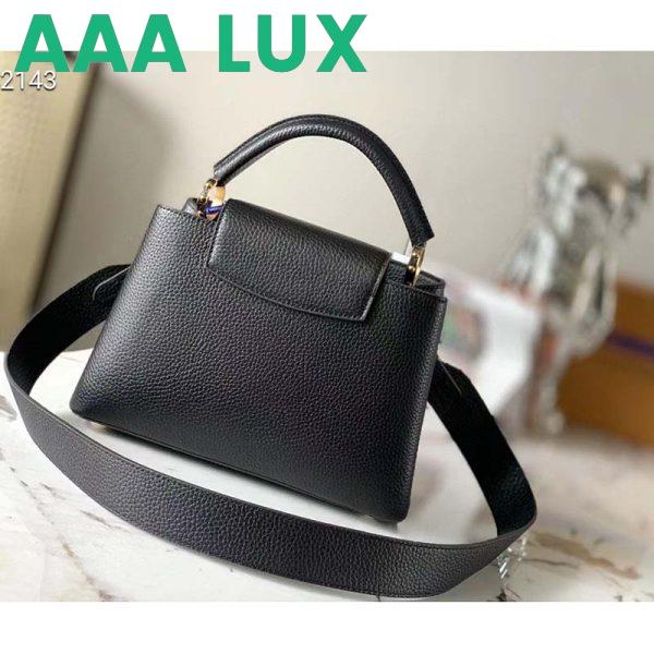 Replica Louis Vuitton LV Women Capucines BB Handbag Black Taurillon Leather Snap Hook 4