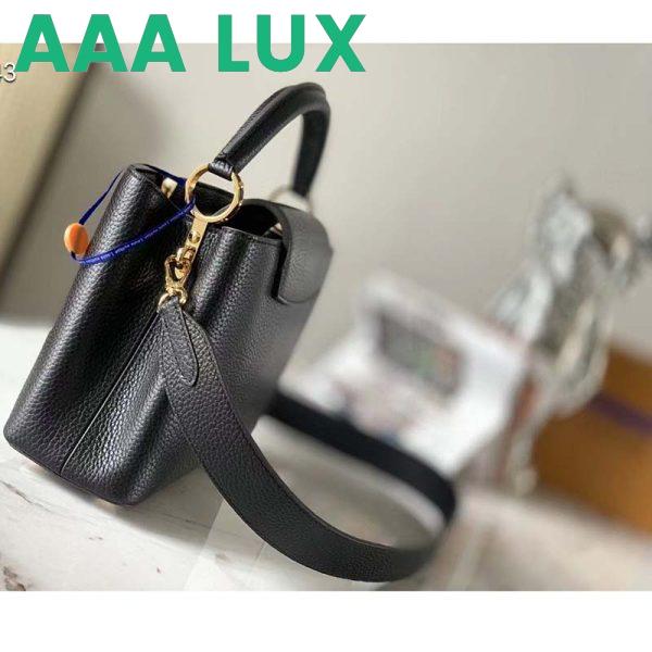 Replica Louis Vuitton LV Women Capucines BB Handbag Black Taurillon Leather Snap Hook 5