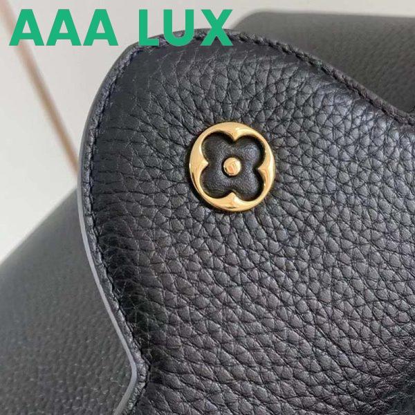 Replica Louis Vuitton LV Women Capucines BB Handbag Black Taurillon Leather Snap Hook 10