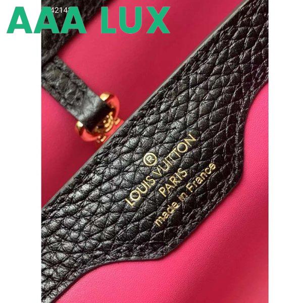 Replica Louis Vuitton LV Women Capucines BB Handbag Black Taurillon Leather Snap Hook 11