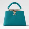 Replica Louis Vuitton LV Women Capucines BB Handbag Green Taurillon Leather 12