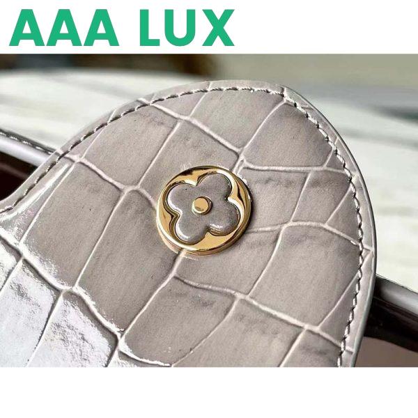 Replica Louis Vuitton LV Women Capucines BB Handbag Grey Crocodilian Leather 8