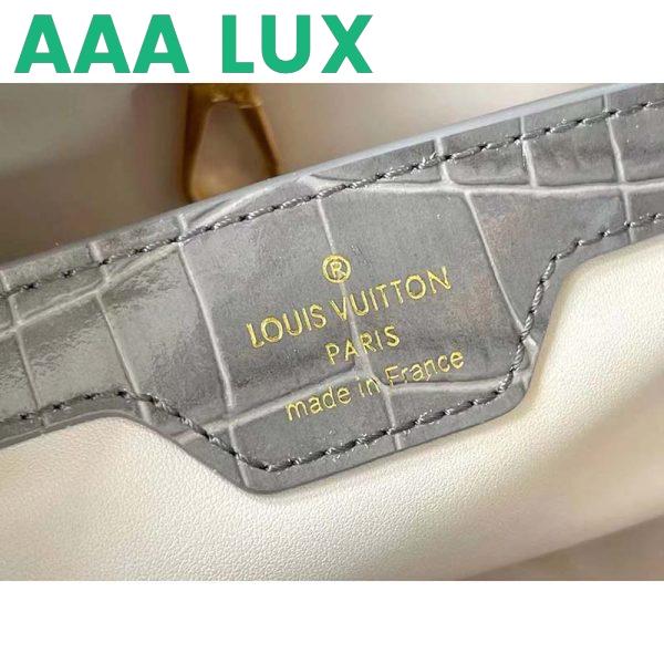 Replica Louis Vuitton LV Women Capucines BB Handbag Grey Crocodilian Leather 11