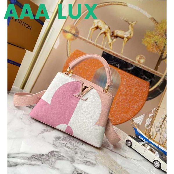 Replica Louis Vuitton LV Women Capucines BB Pink Crème Taurillon Cowhide Leather 3