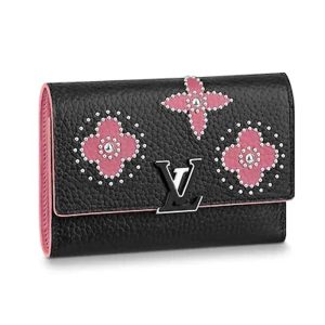 Replica Louis Vuitton LV Women Capucines Compact Wallet Taurillon Leather-Pink