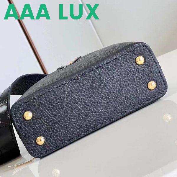 Replica Louis Vuitton LV Women Capucines Mini Handbag Black Taurillon Cowhide Leather 7