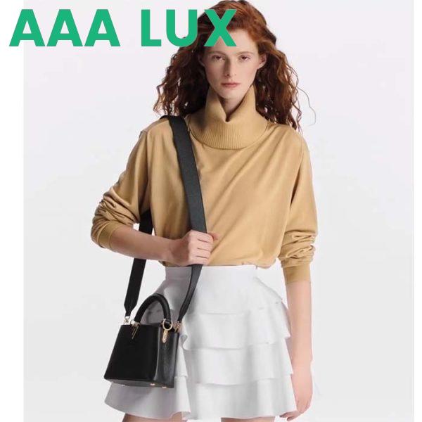 Replica Louis Vuitton LV Women Capucines Mini Handbag Black Taurillon Cowhide Leather 16
