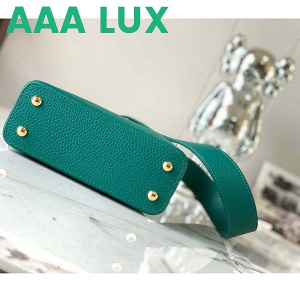 Replica Louis Vuitton LV Women Capucines Mini Handbag Emerald Green Mint Taurillon 6