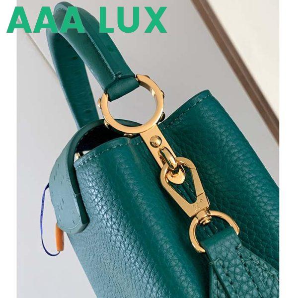 Replica Louis Vuitton LV Women Capucines Mini Handbag Emerald Green Mint Taurillon 9