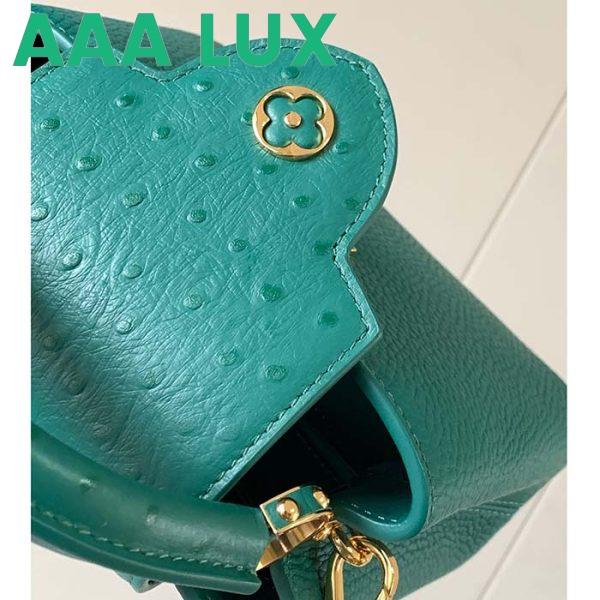 Replica Louis Vuitton LV Women Capucines Mini Handbag Emerald Green Mint Taurillon 10
