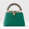 Replica Louis Vuitton LV Women Capucines Mini Handbag Emerald Green Mint Taurillon 12