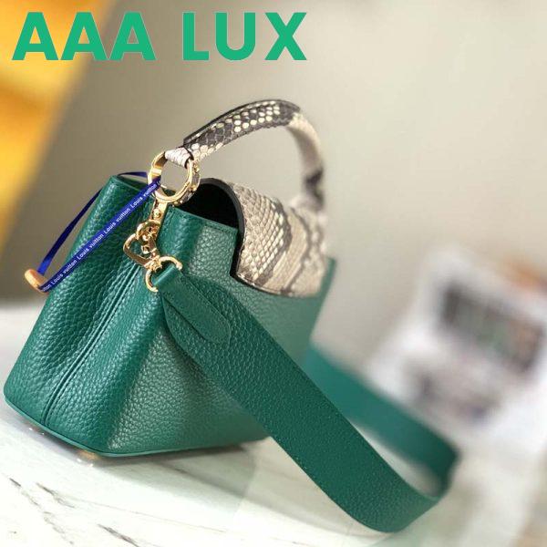 Replica Louis Vuitton LV Women Capucines Mini Handbag Emeraude Green Taurillon Leather Python Skin 5